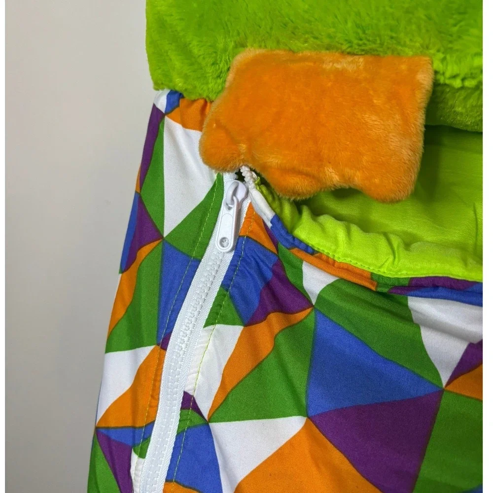 Happy Nappers Green Dragon Sleeping Bag Kids Plush Pillow‎ Geometric Pattern